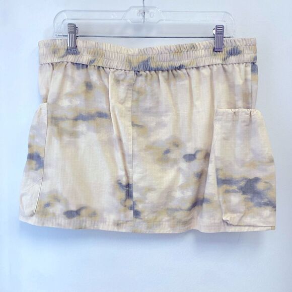 NWOT ZARA TIE-DYE CARGO MINI SKIRT POCKETS MID-RISE ELASTIC WAIST SZ XL - Picture 8 of 11